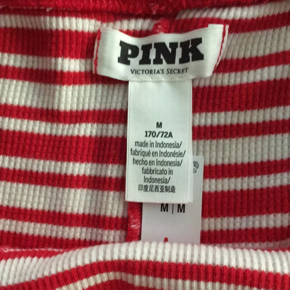 Pink Victoria’s Secret Red and White Striped Comfy Oversized Pajama Set - Picture 7 of 11